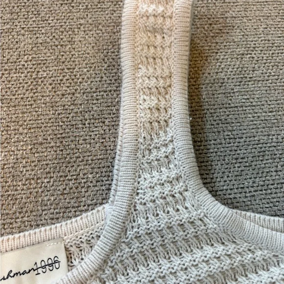 Freshman 1996 Cream Knit Tank Top, Size M, cropped, Boho-Chic/90s - Picture 5 of 8